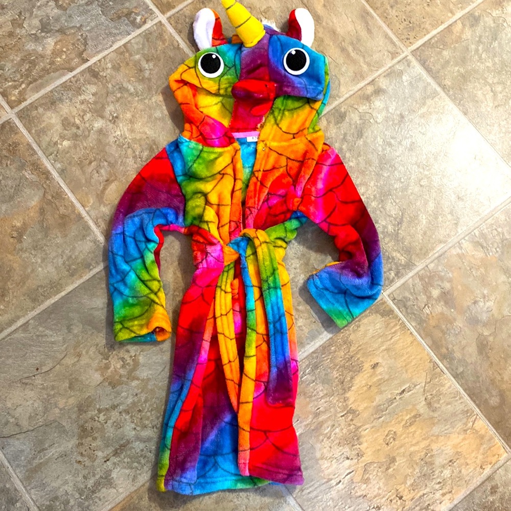 Toddler Rainbow Unicorn with mow hawk bath robe